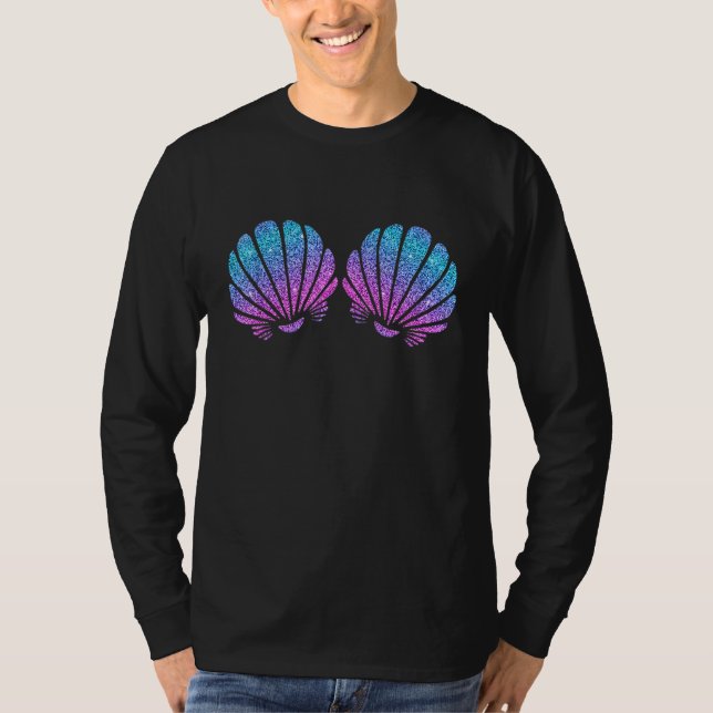 T-shirt Mermaid Sea Shell Bra Costume Halloween Tie Dye Me (Devant)
