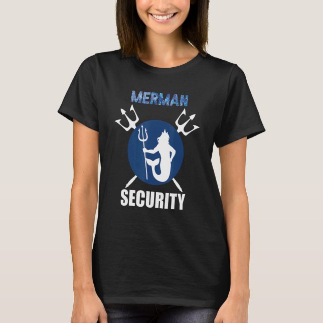 T-shirt Merman Mermaid Security Mer Beard Merman Men Merma (Devant)