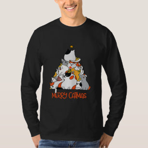 T-shirt Merry Catmas Xmas Funny Cats Christmas Tree Men