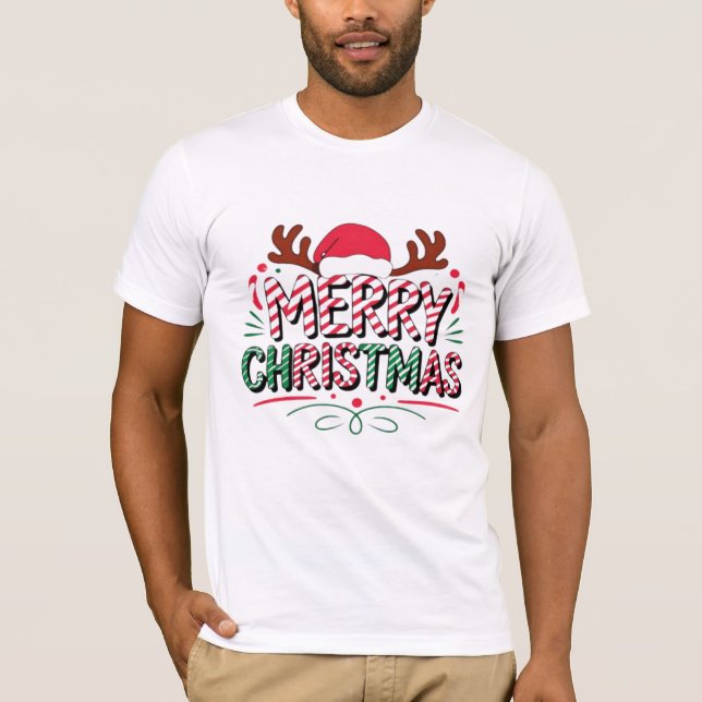 T-shirt Merry Christmas Festive Style (Devant)