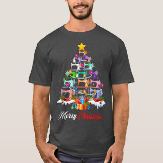 T-shirt Merry Christmas Sewing Machines Xmas Tree Lights Q