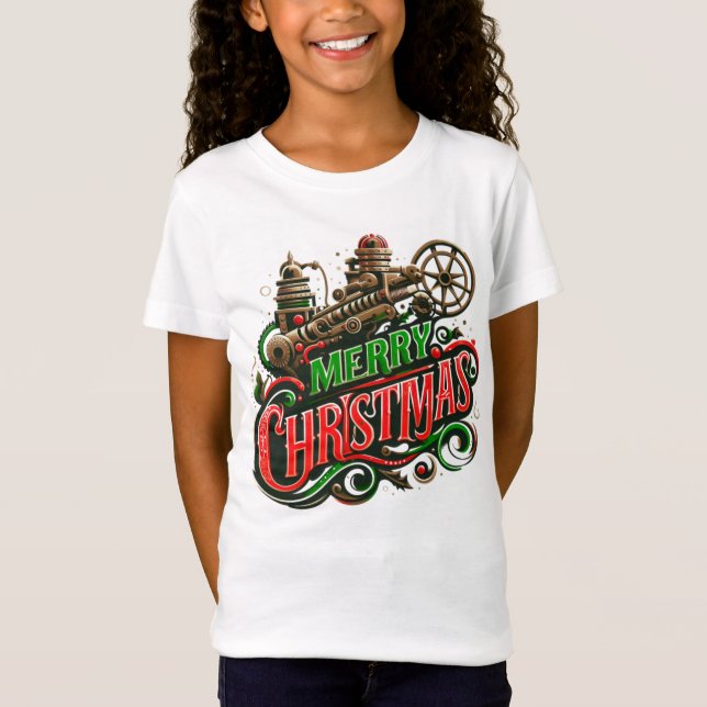 T-Shirt Merry Christmas steampunk (Devant)