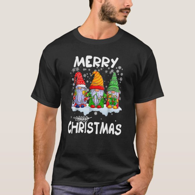 T-shirt Merry Christmas Three Gnomes Merry Xmas 2022 Match (Devant)