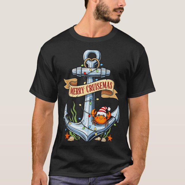T-shirt Merry Cruisemas 2025 Nautical Cruise Christmas Fam (Devant)