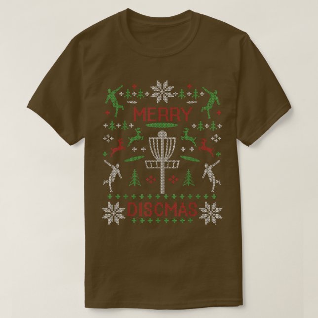 T-shirt Merry Discmas Disc Golf Ugly Christmas Sweater Par (Design devant)