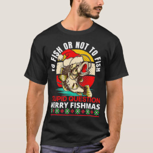 T-shirt Merry Fishmas, Funky Christmas Fishing, Christmas