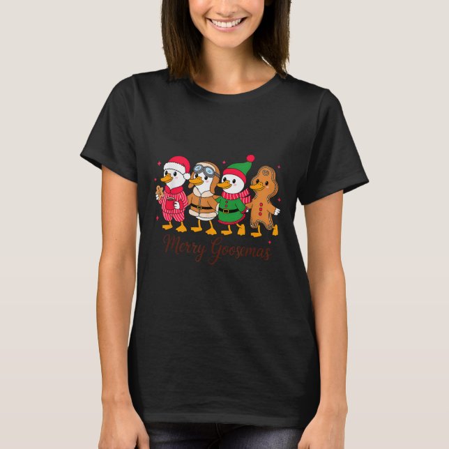 T-shirt Merry Goosemas Cute Festive Goose Christmas  (Devant)
