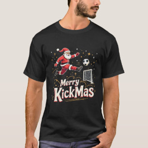 T-shirt Merry Kickmas Funny Santa Claus Amateurs de footba