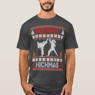 T-shirt Merry Kickmas Karate Arts Martiaux Vilain Noël S