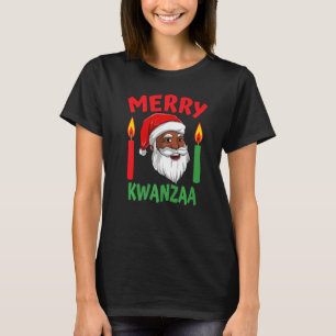 T-shirt Merry Kwanzaa Afro-Américain Père Noël Noir C