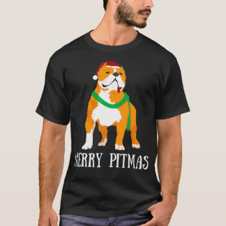 T-shirt Merry Pitma Pitbull Santa Claus Dog Pittie Christ
