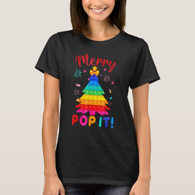 T-shirt Merry Pop IT Christmas tree Fidgets Popit (Devant)
