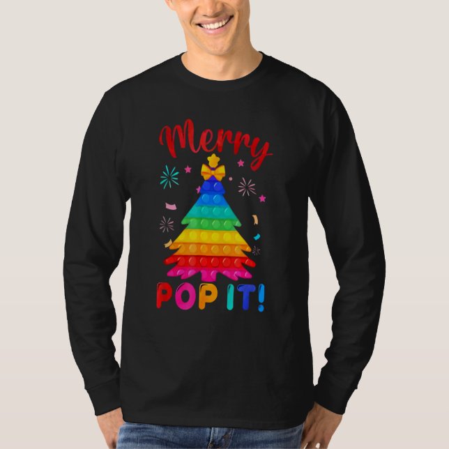 T-shirt Merry Pop IT Christmas tree Fidgets Popit (Devant)