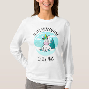 T-shirt Merry Quarantine Christmas Unicorn