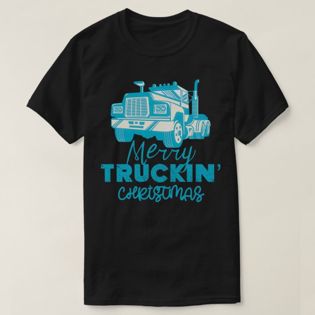 T-shirt Merry Truckin Christmas Blue Solive Poison Pour Br (Design devant)