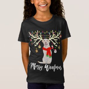 T-Shirt Merry Woofmas Labrador Retriever Reindeer Christa