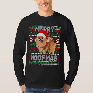 T-shirt Merry Woofmas mignon Chien Poméranien Doux moche