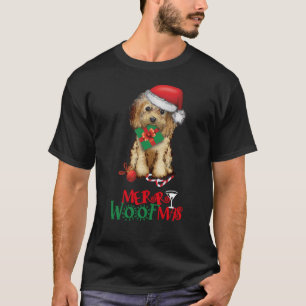 T-shirt Merry Woofmas Noël Cockapoo doodé chien maman do
