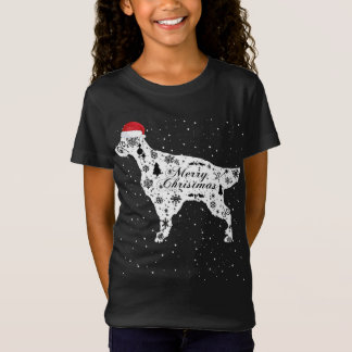 T-Shirt Merry Xmas English Setter Dog Christmas