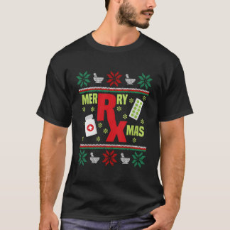 T-shirt Merry Xmas Pharmacien Pharmacie Pharmacien Noël la