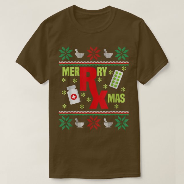 T-shirt Merry Xmas Pharmacien Pharmacie Pharmacien Noël la (Design devant)