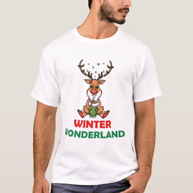 T-shirt Merveilles hivernales Cute Deer (Devant)