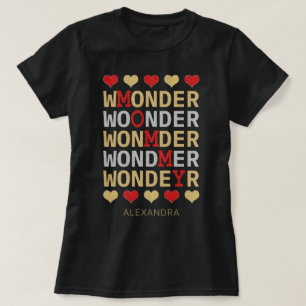 T-shirt Merveilleuse maman Rouge Or Parties scintillant ar