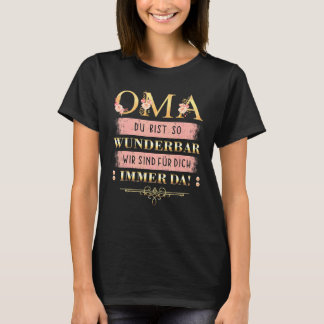 T-shirt Merveilleux Mamie Dit En Allemand Avec Fleurs