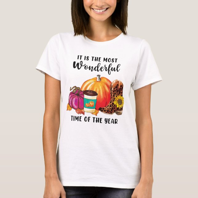 T-shirt Merveilleux Moment De L'Année Citation Citrouille  (Devant)