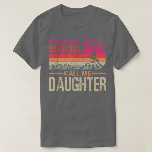 T-shirt Mes amis favoris du snowboard appellent-moi fille (Design devant)