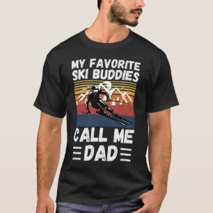 T-shirt Mes Amoureux De Ski Préférés M'Appelez Papa