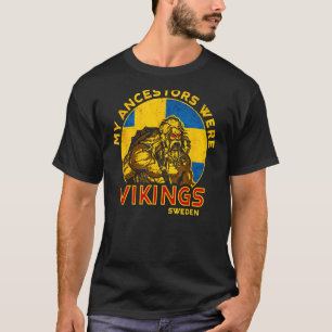 T-shirt Mes ancêtres Étaient Vikings Suède Drapeau suédois