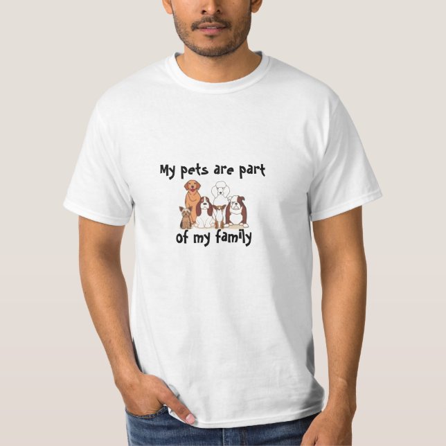 T-shirt Mes animaux de compagnie sont de famille (Devant)