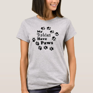 T-shirt Mes bébés marchent sur moi, Empreintes de pattes d