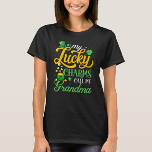 T-shirt Mes Charmes Chanceux M'Appelent Grand-Mère Happy S