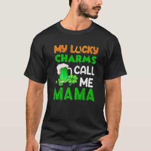 T-shirt Mes Charmes Chanceux M'Appelent Mama Drôle Bière S