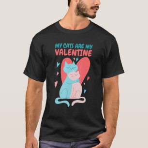 T-shirt Mes chats sont mon chat de la Saint-Valentin et la