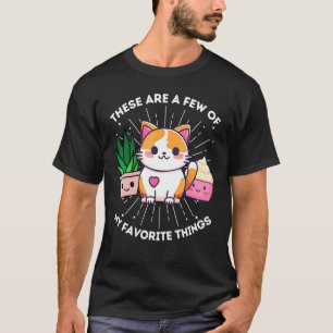 T-shirt Mes Choses Préférées Chats Plantes Gâteaux Amusant