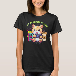 T-shirt Mes choses préférées Gamer Cat Jeux Vidéo Café & L