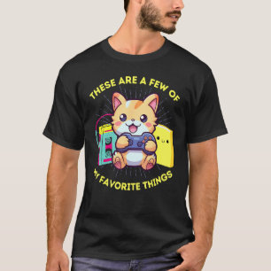 T-shirt Mes choses préférées Jeux Chats Lecture Livres Les