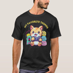 T-shirt Mes choses préférées Jeux Chats Macarons et les an