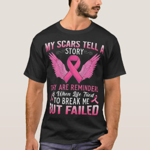 T-shirt Mes cicatrices racontent une histoire rose Ruban C