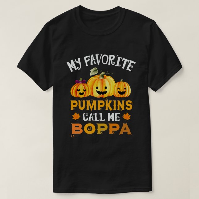 T-shirt Mes Citrouilles préférés m'appellent Boppa Drôle H (Design devant)