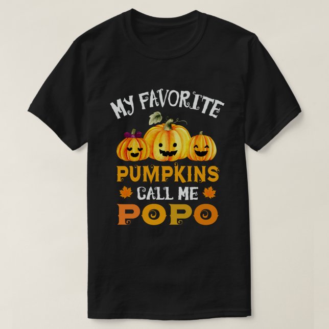 T-shirt Mes Citrouilles préférés m'appellent Popo Drôle Ha (Design devant)