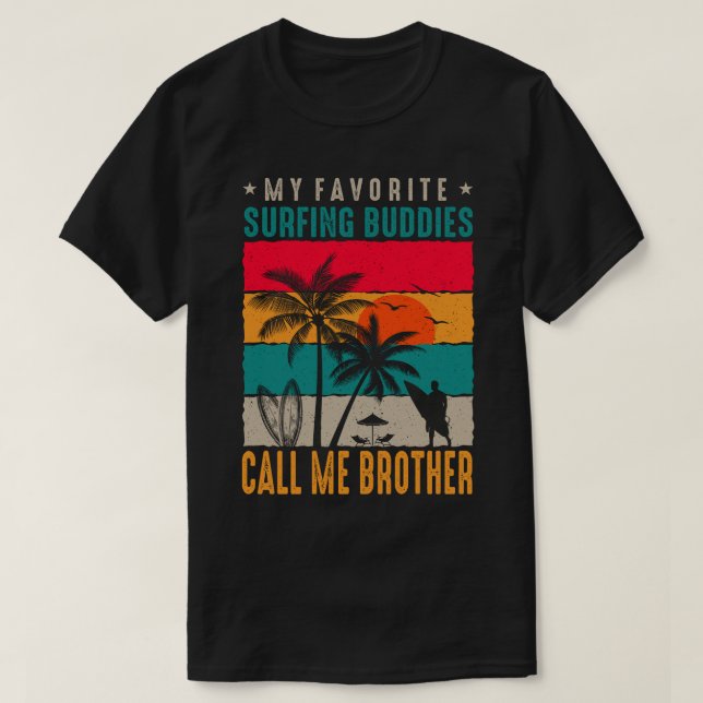 T-shirt Mes copains préférés de surf M'APPELLE BROTHER Vin (Design devant)