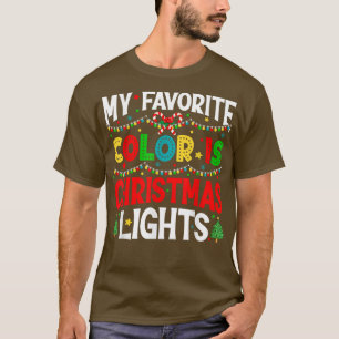 T-shirt Mes couleurs préférées Lumières de Noël Pyjama Xma