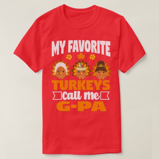T-shirt Mes dindes préférées appelez-moi GPa Funny Fall Th (Design devant)