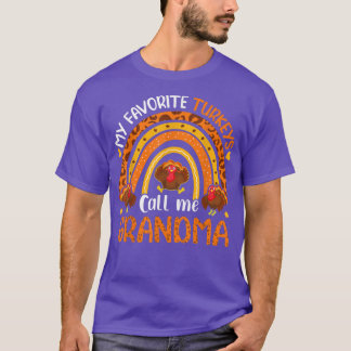 T-shirt Mes Dindons Favoris M'Appelent Grandma Thanksgivin