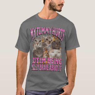 T-shirt Mes Douleurs Ventre Drôle Mème Chat Bootleg amis