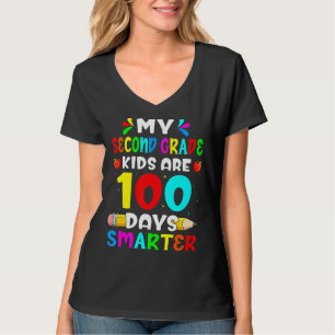 T-shirt Mes enfants de 2e année sont 100 jours plus intell